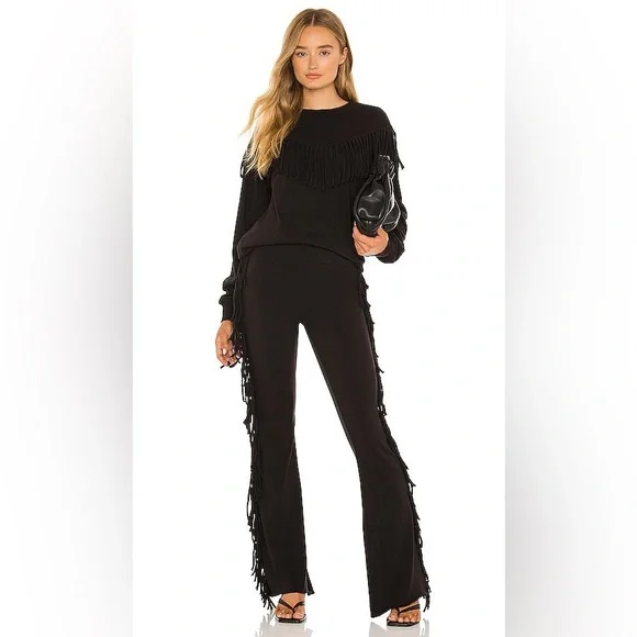 NWT Wildfox Fringe (Jazz) Pant in Black - Picture 1 of 4